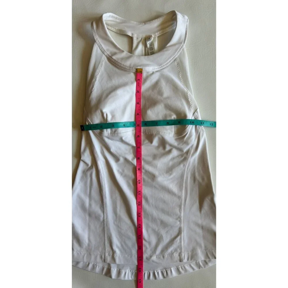 Lululemon Womens XS White Racerback Compression Tank Top Built in Bra - Picture 8 of 8